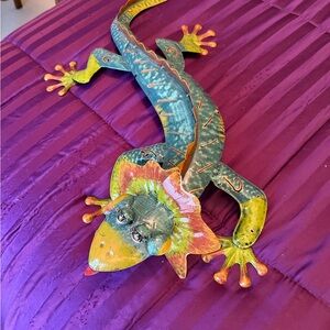 Colorful Metal Lizard Wall Art